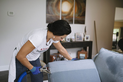 Photo of Accent Carpet Care cleaning upholstery and carpets in Hope, BC.