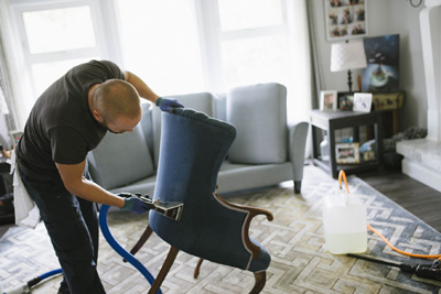 Photo of Accent Carpet Care cleaning a chair.