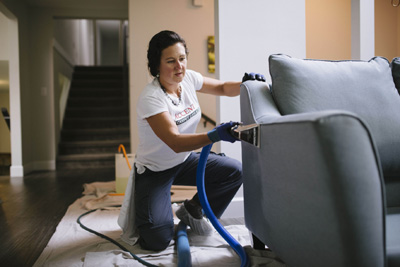 Photo of Accent Carpet Care cleaning a couch.